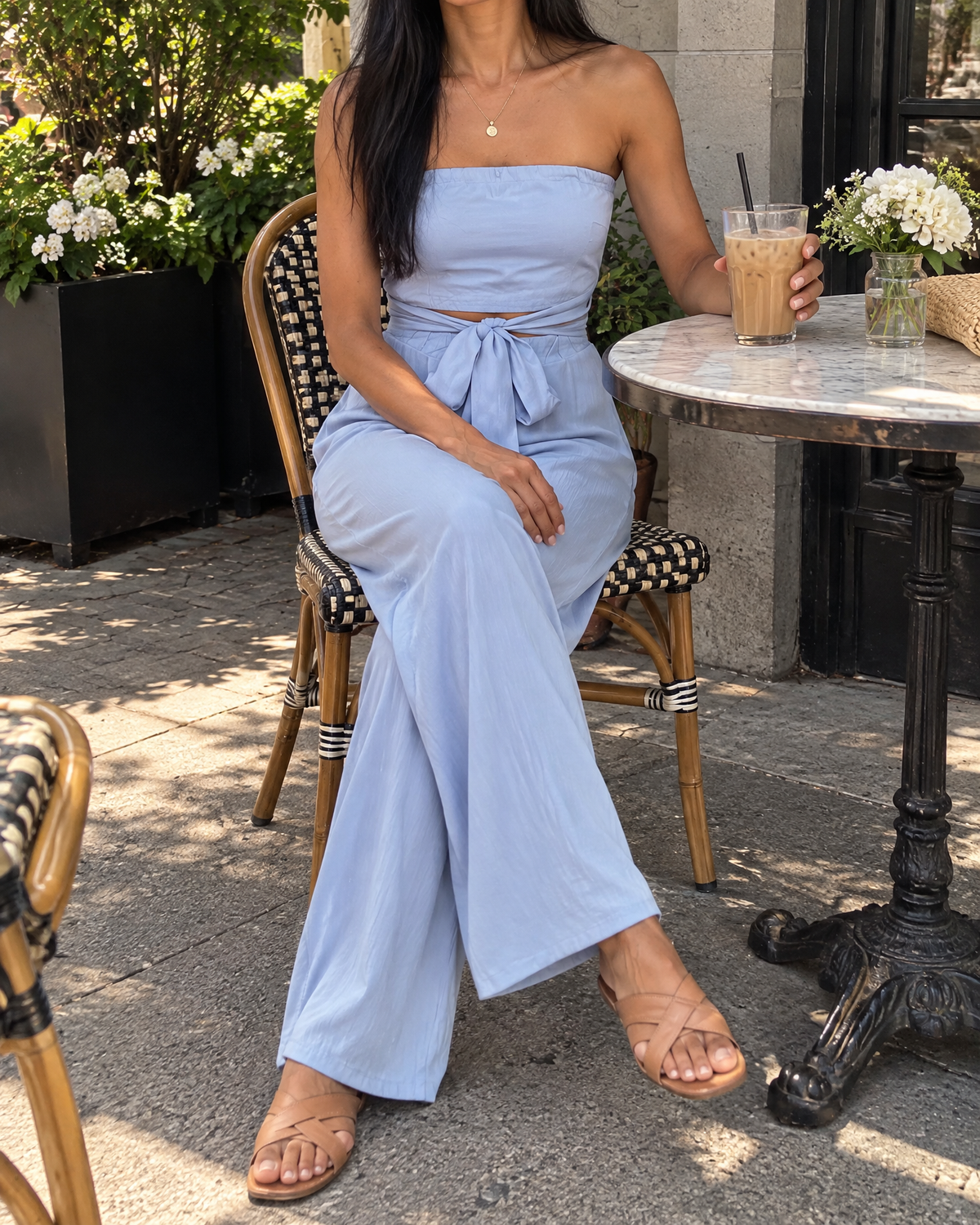 Lisette - Strapless Tie Waist Jumpsuit
