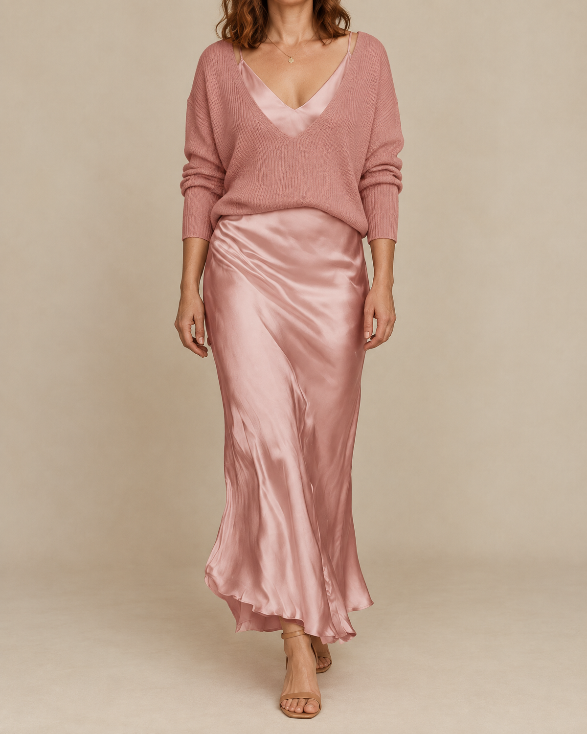 Aurore - Sweater and Satin Slip Set