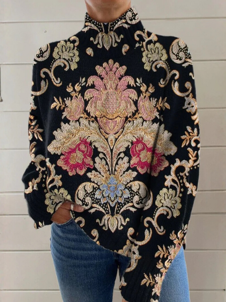 Harper - Vintage Floral Turtleneck
