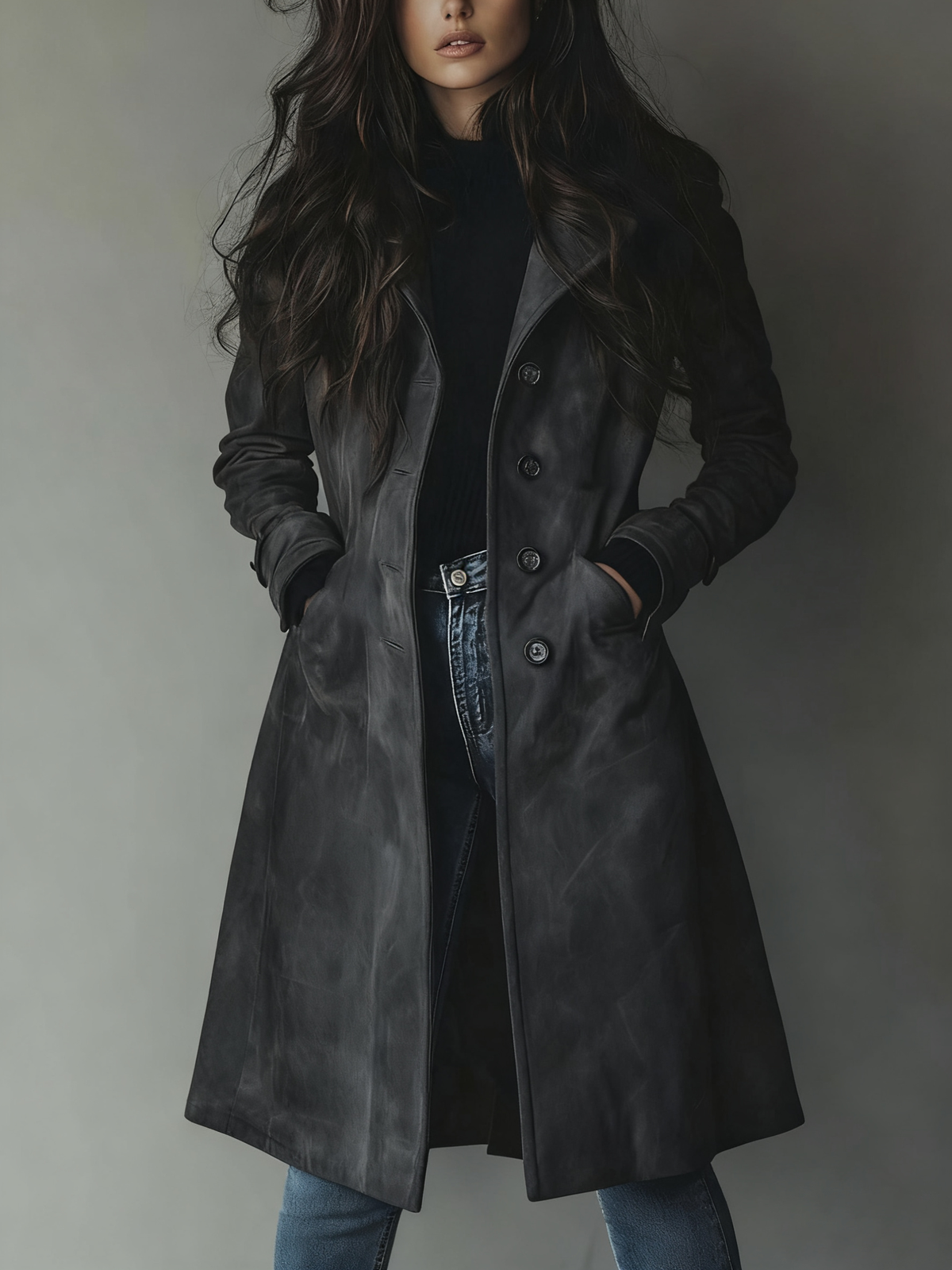 Vintage Suede Trench Coat