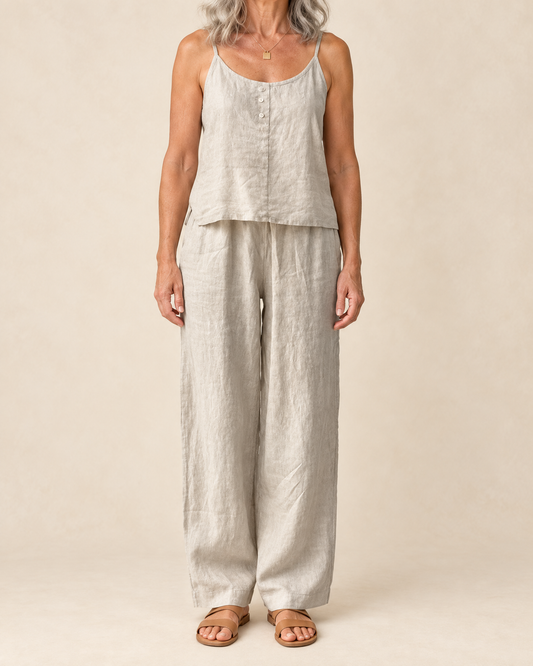 Odile - Cotton Linen Cami Set