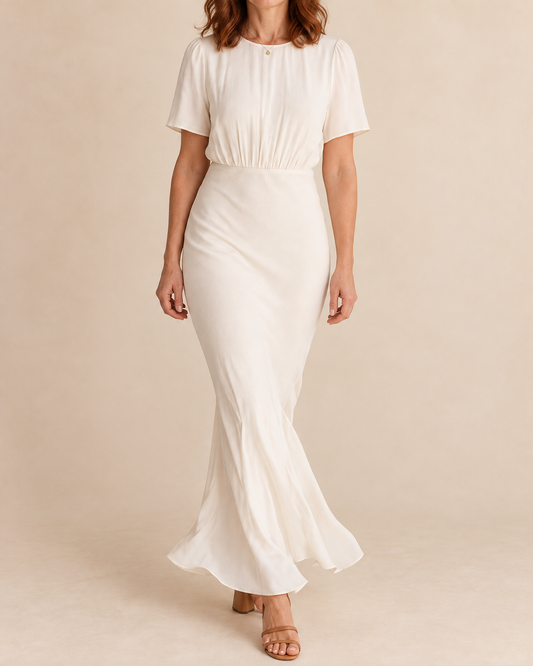 Eloise - Short Sleeve Fishtail Maxi Dress