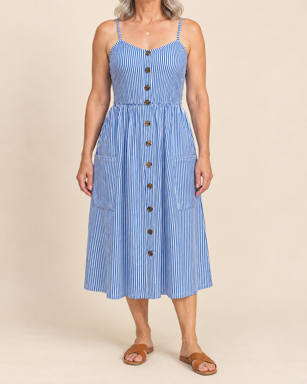 Agathe - Button Front Cami Dress