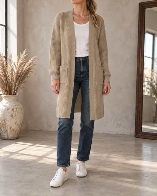 Genevieve - Open Front Knit Cardigan