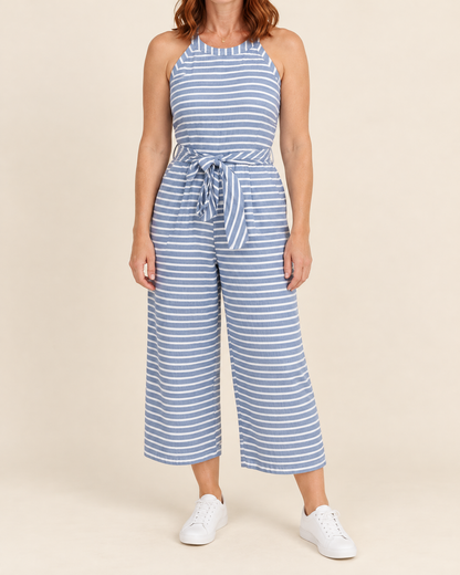 Josette - Striped Tie Waist Jumpsuit