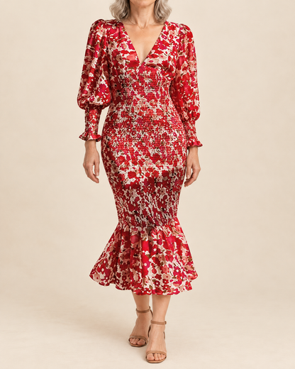 Mathilde - Smocked Floral Midi Dress