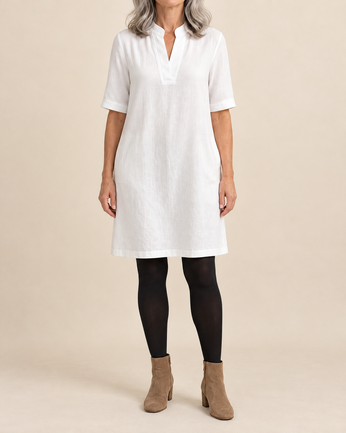 Irene - Notch Neck Shift Dress