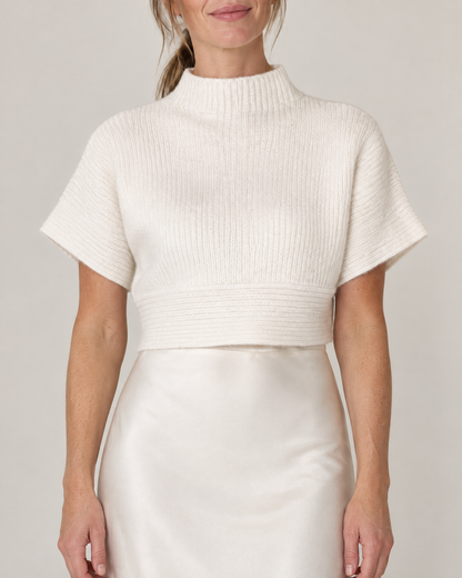 Camille - Mock Neck Crop Sweater
