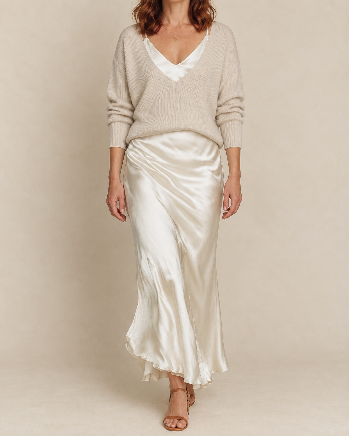 Aurore - Sweater and Satin Slip Set