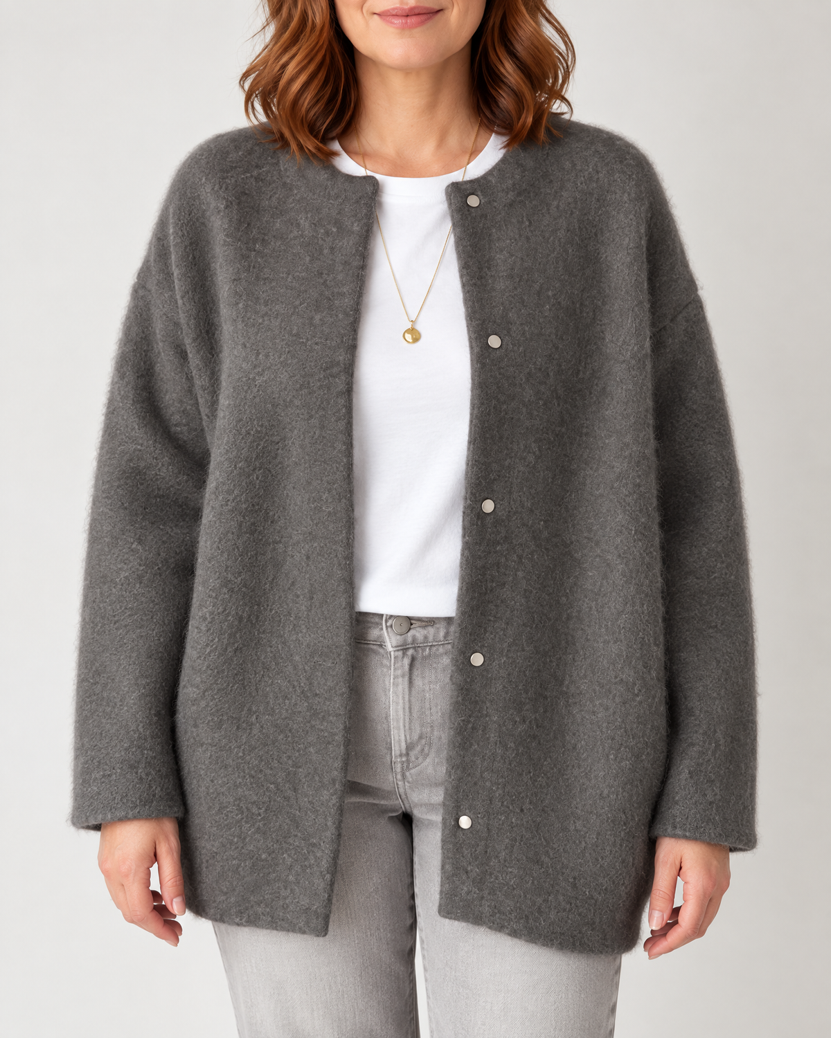 Hortense - Wool-Look Button Jacket