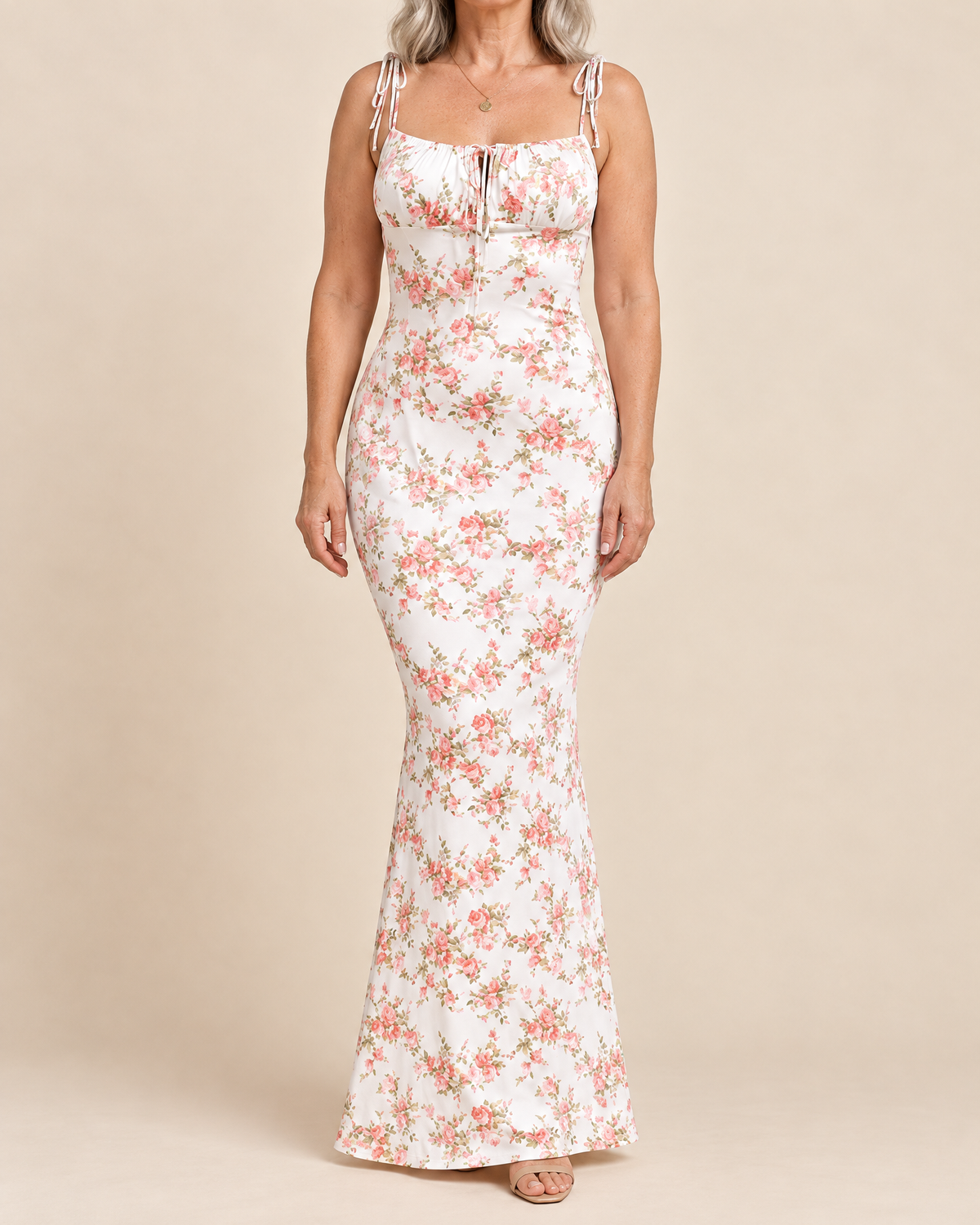 Adele - Floral Cami Fishtail Maxi Dress
