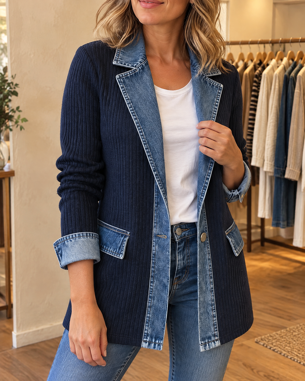 Clarisse - Knit and Denim Jacket