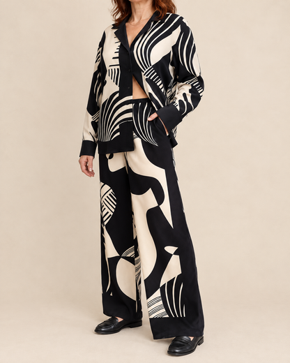 Octavie - Printed Shirt and Pants Set