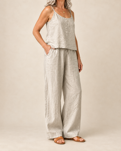 Odile - Cotton Linen Cami Set