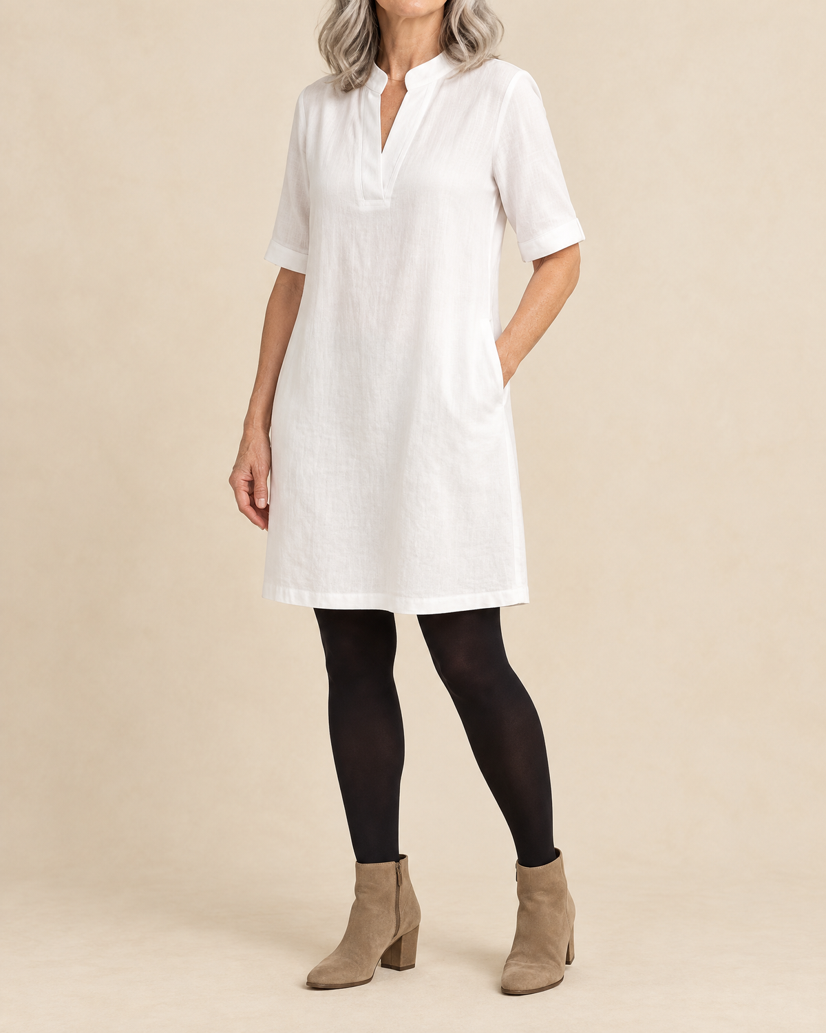 Irene - Notch Neck Shift Dress