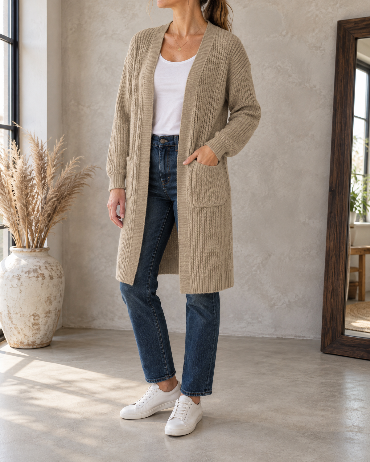 Genevieve - Open Front Knit Cardigan