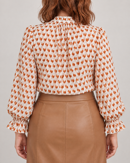 Capucine - Bow Neck Printed Blouse