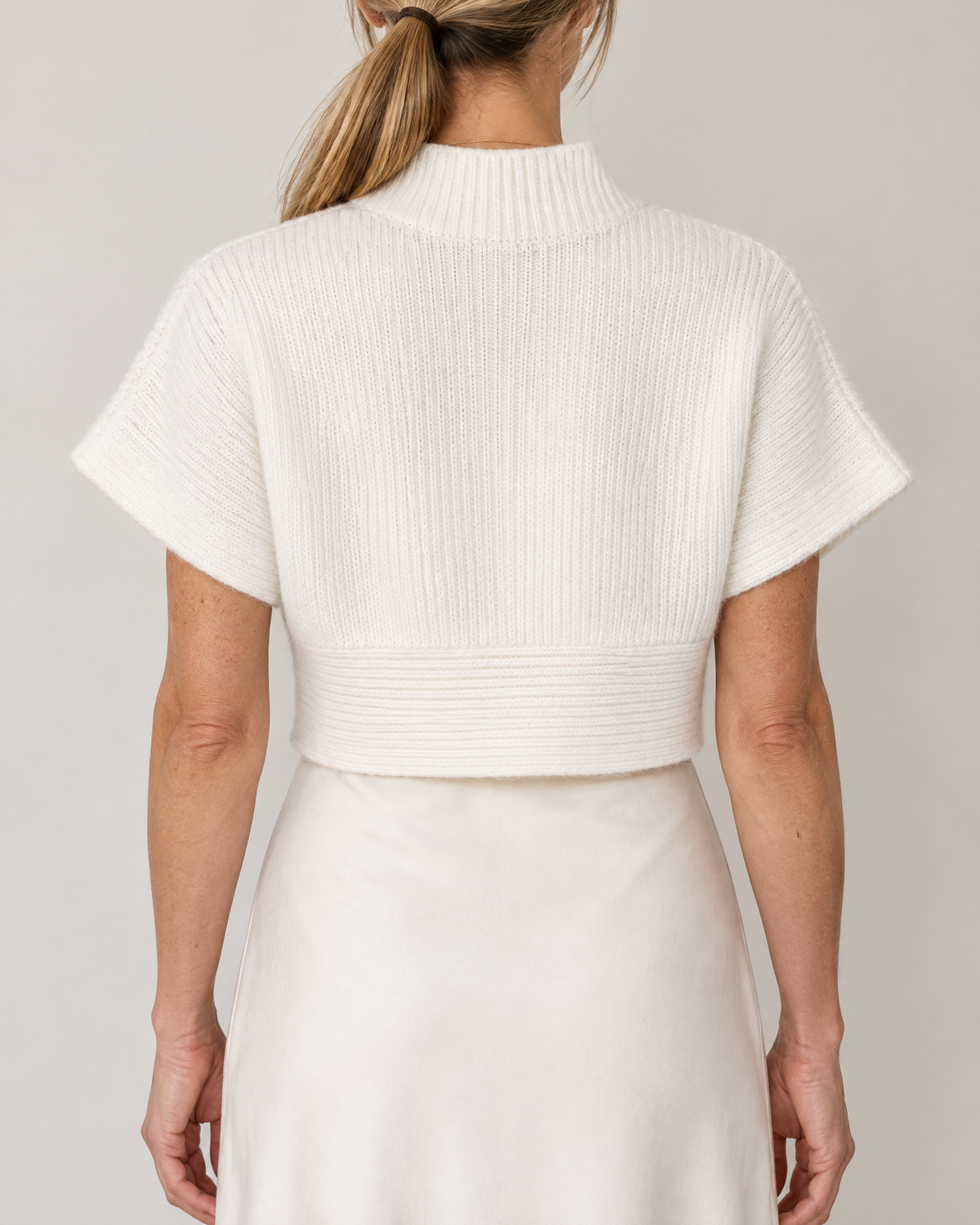 Camille - Mock Neck Crop Sweater