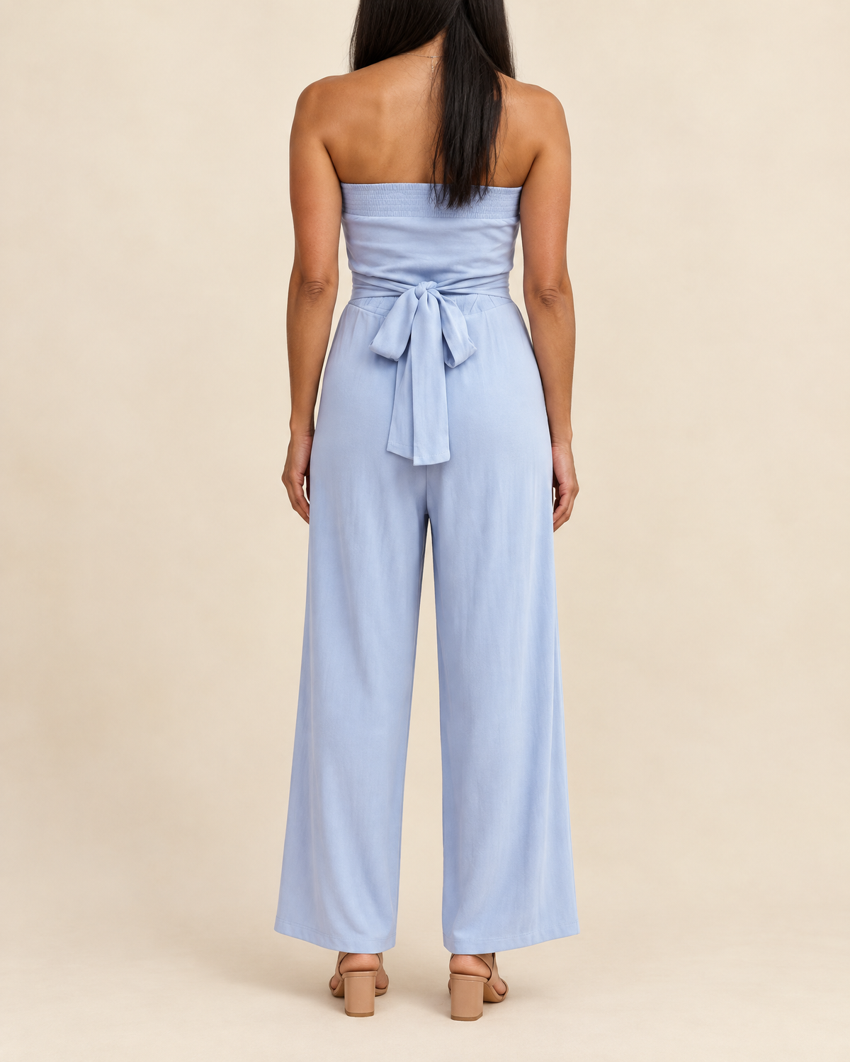 Lisette - Strapless Tie Waist Jumpsuit