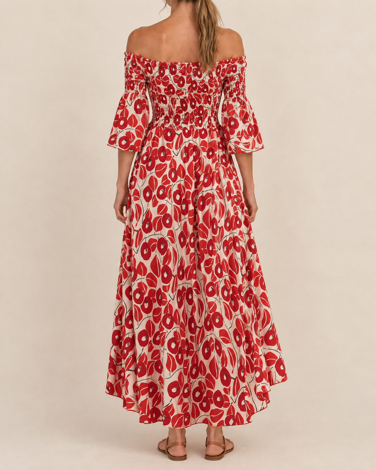 Seraphine - Off Shoulder Print Maxi Dress