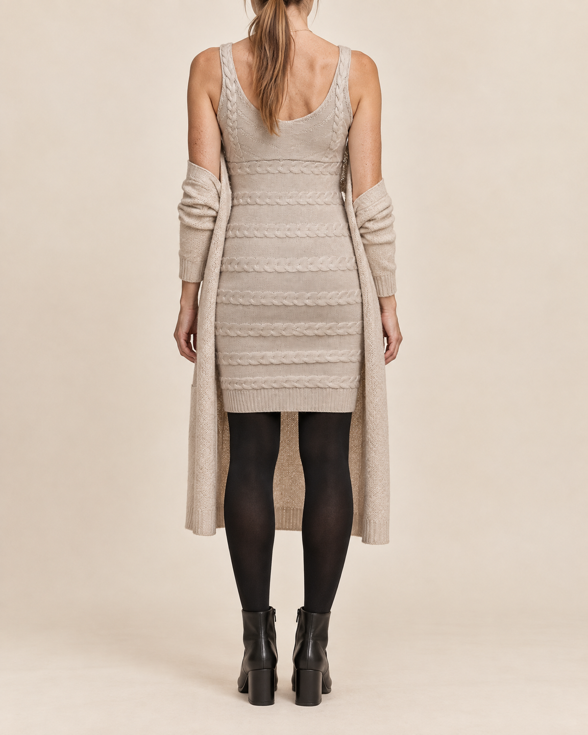 Edith - Cable Knit Cami Mini Dress