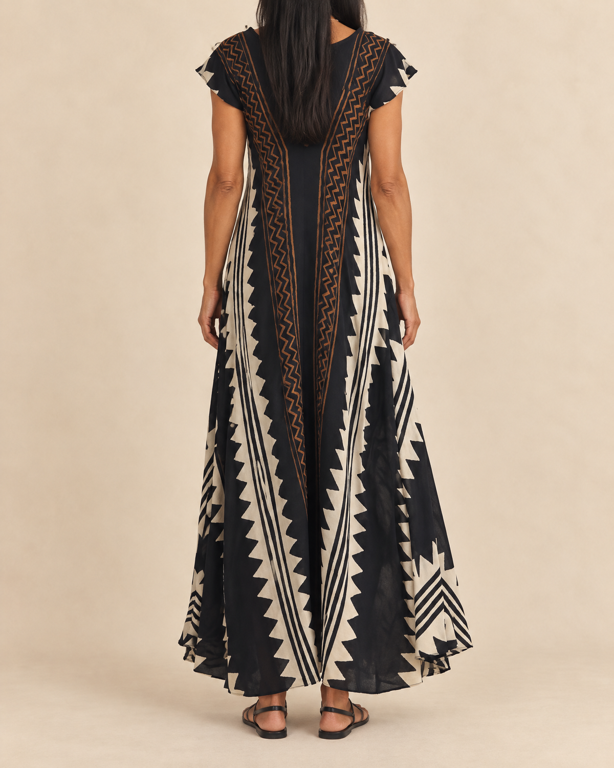 Ines - Colour Block Print Maxi Dress