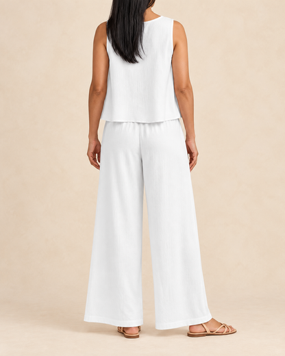 Noelle - Sleeveless Top and Wide Leg Pants Set
