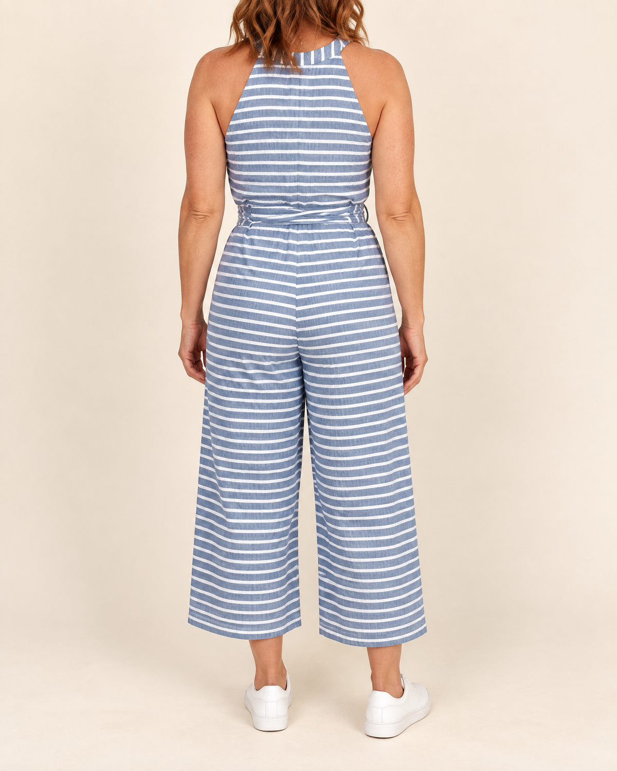 Josette - Striped Tie Waist Jumpsuit