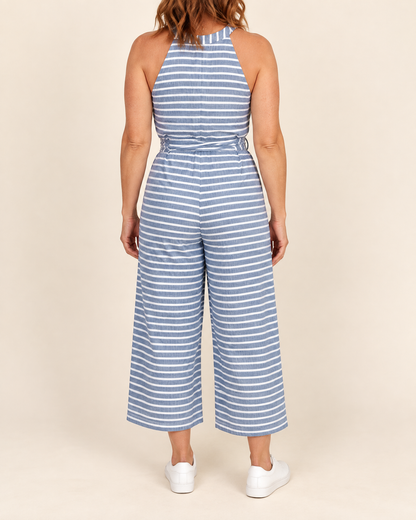 Josette - Striped Tie Waist Jumpsuit