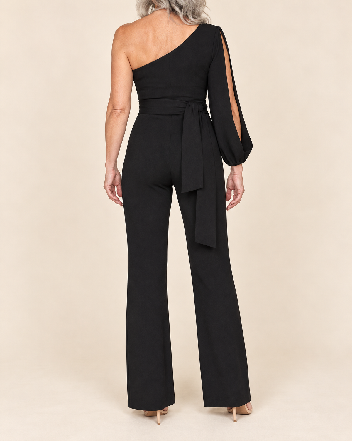 Isabeau - One Shoulder Tie Jumpsuit