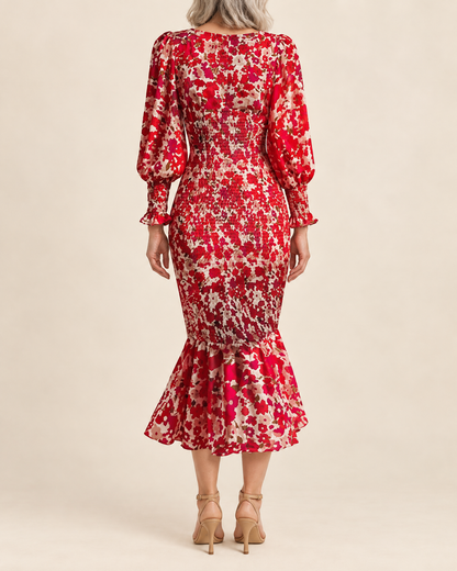 Mathilde - Smocked Floral Midi Dress