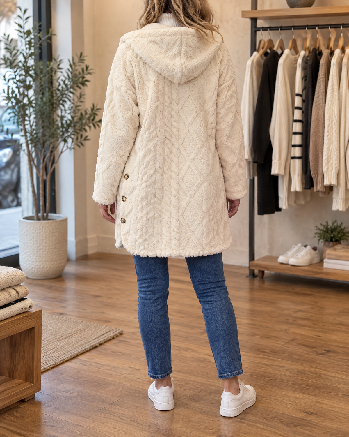 Corinne - Hooded Sherpa Jacket
