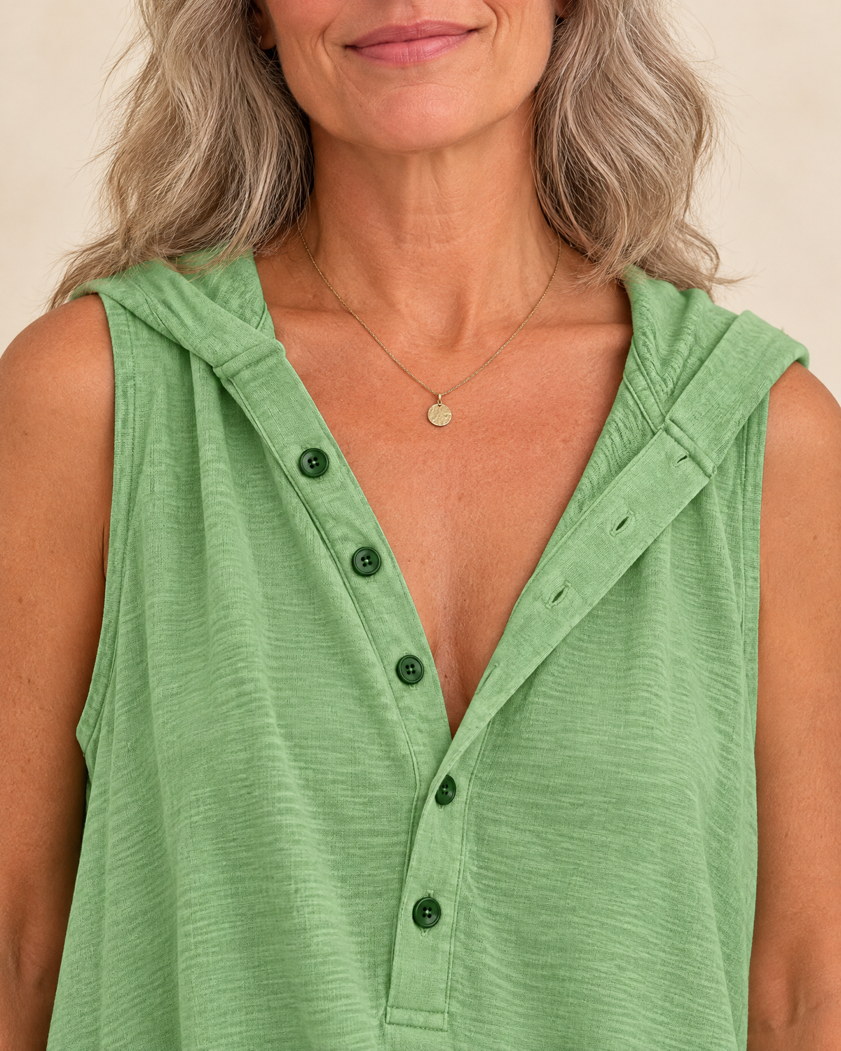 Gabrielle - Hooded Button Jumpsuit