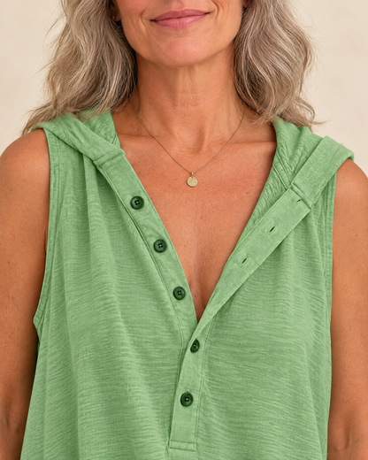 Gabrielle - Hooded Button Jumpsuit