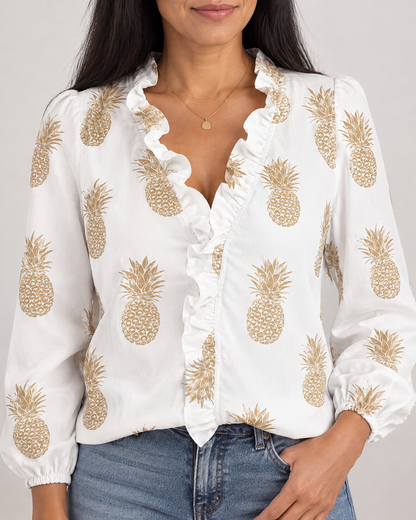 Celine - Ruffle Front Shirt
