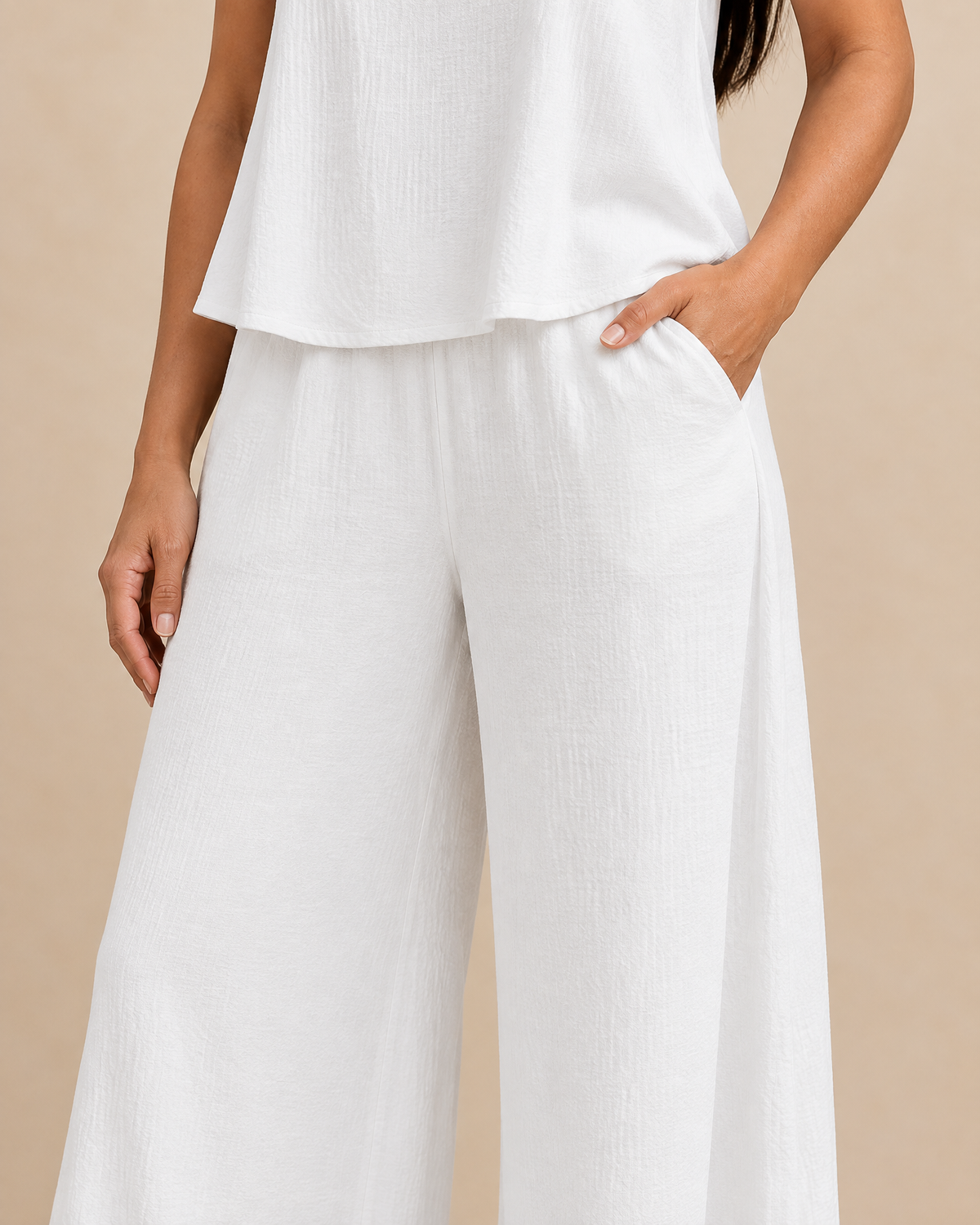 Noelle - Sleeveless Top and Wide Leg Pants Set