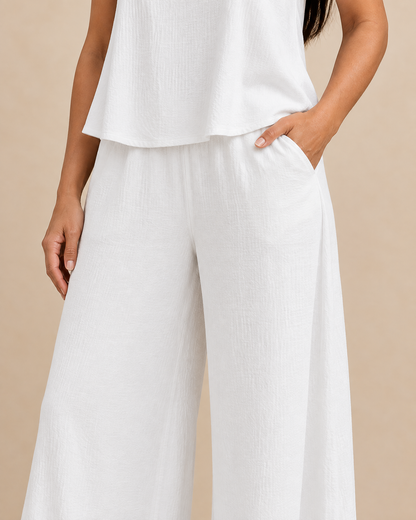 Noelle - Sleeveless Top and Wide Leg Pants Set