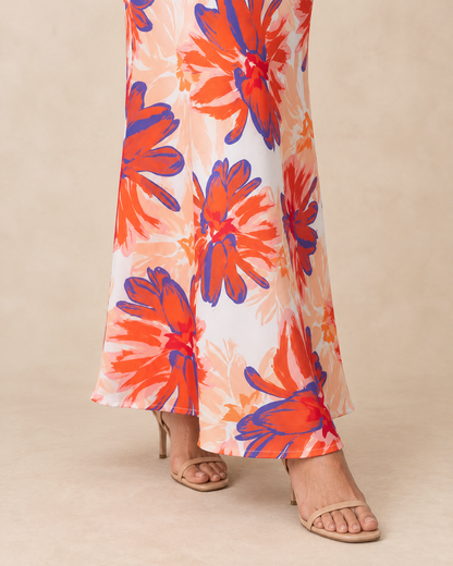 Faustine - Halter Floral Maxi Dress