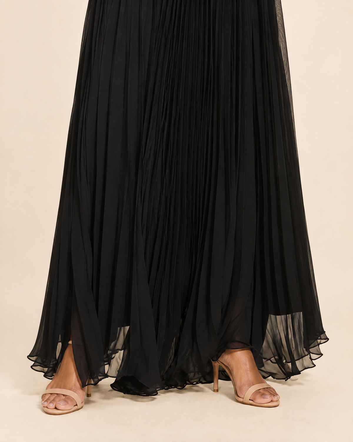 Theodora - Strapless Pleated Maxi Dress