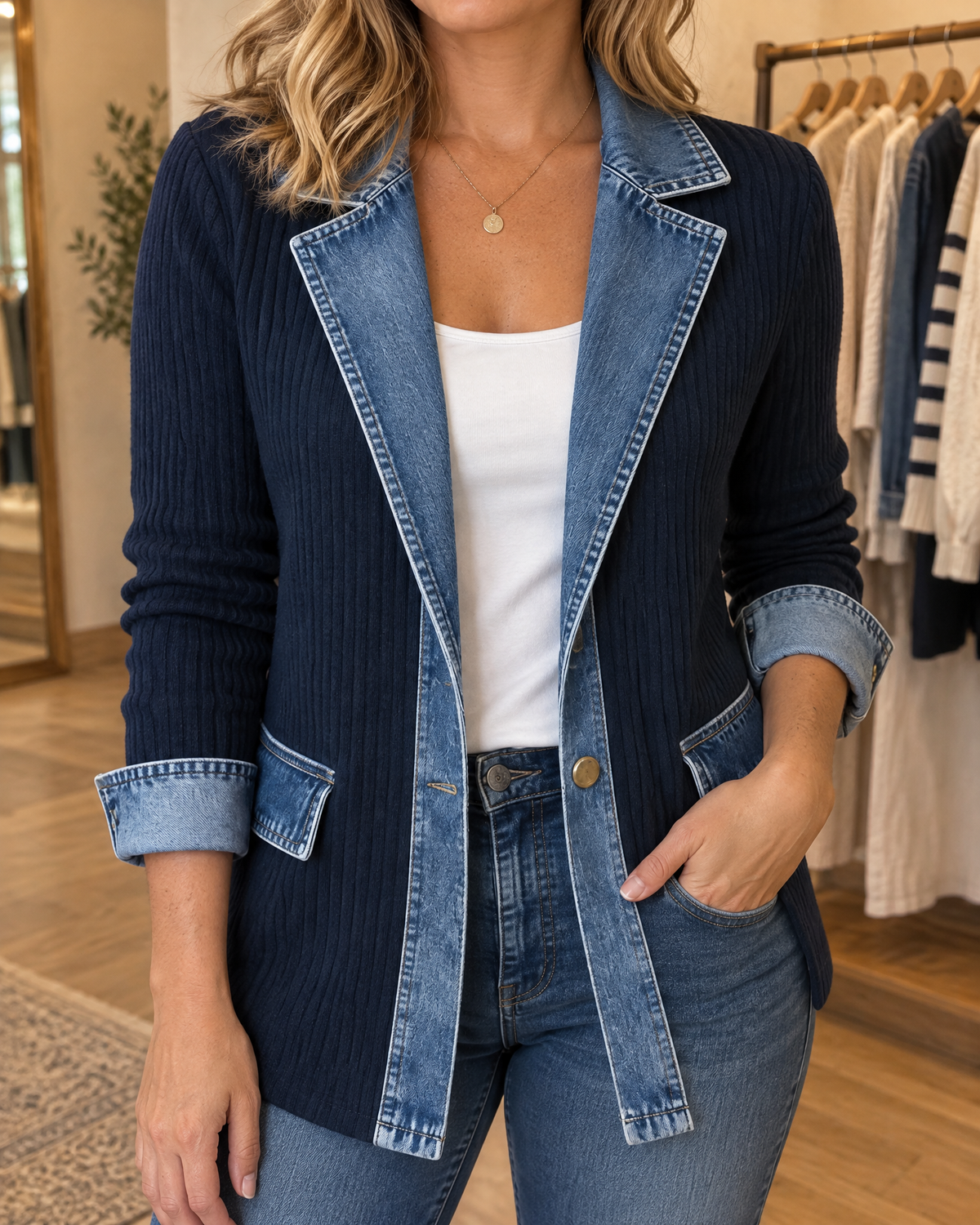 Clarisse - Knit and Denim Jacket