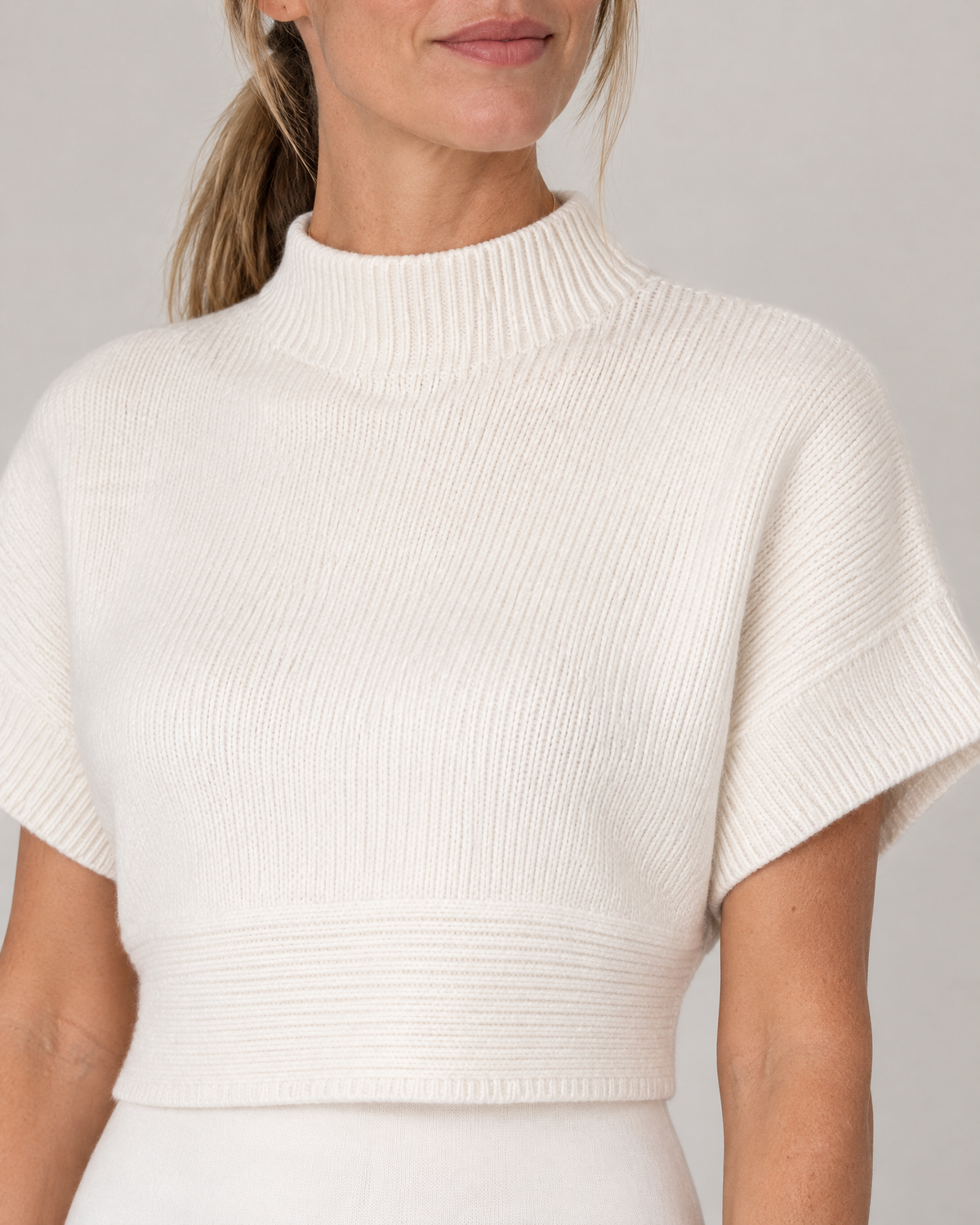 Camille - Mock Neck Crop Sweater