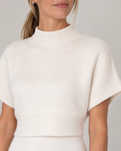 Camille - Mock Neck Crop Sweater