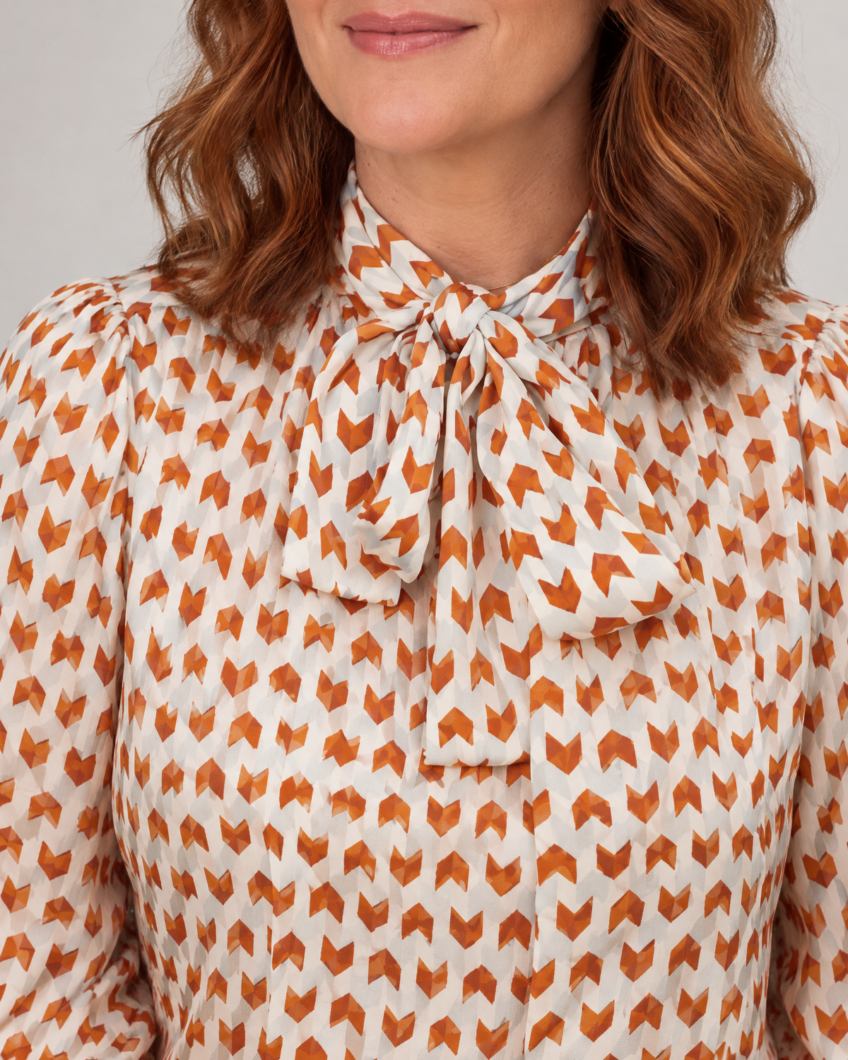 Capucine - Bow Neck Printed Blouse