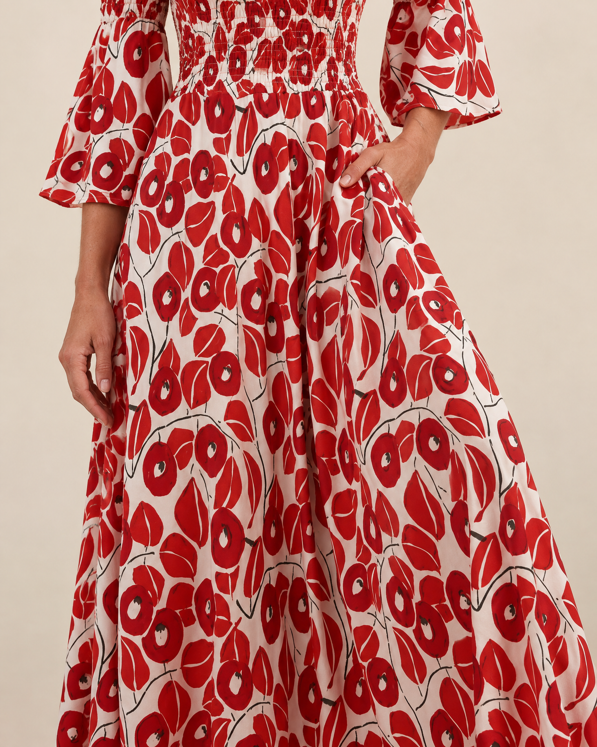 Seraphine - Off Shoulder Print Maxi Dress