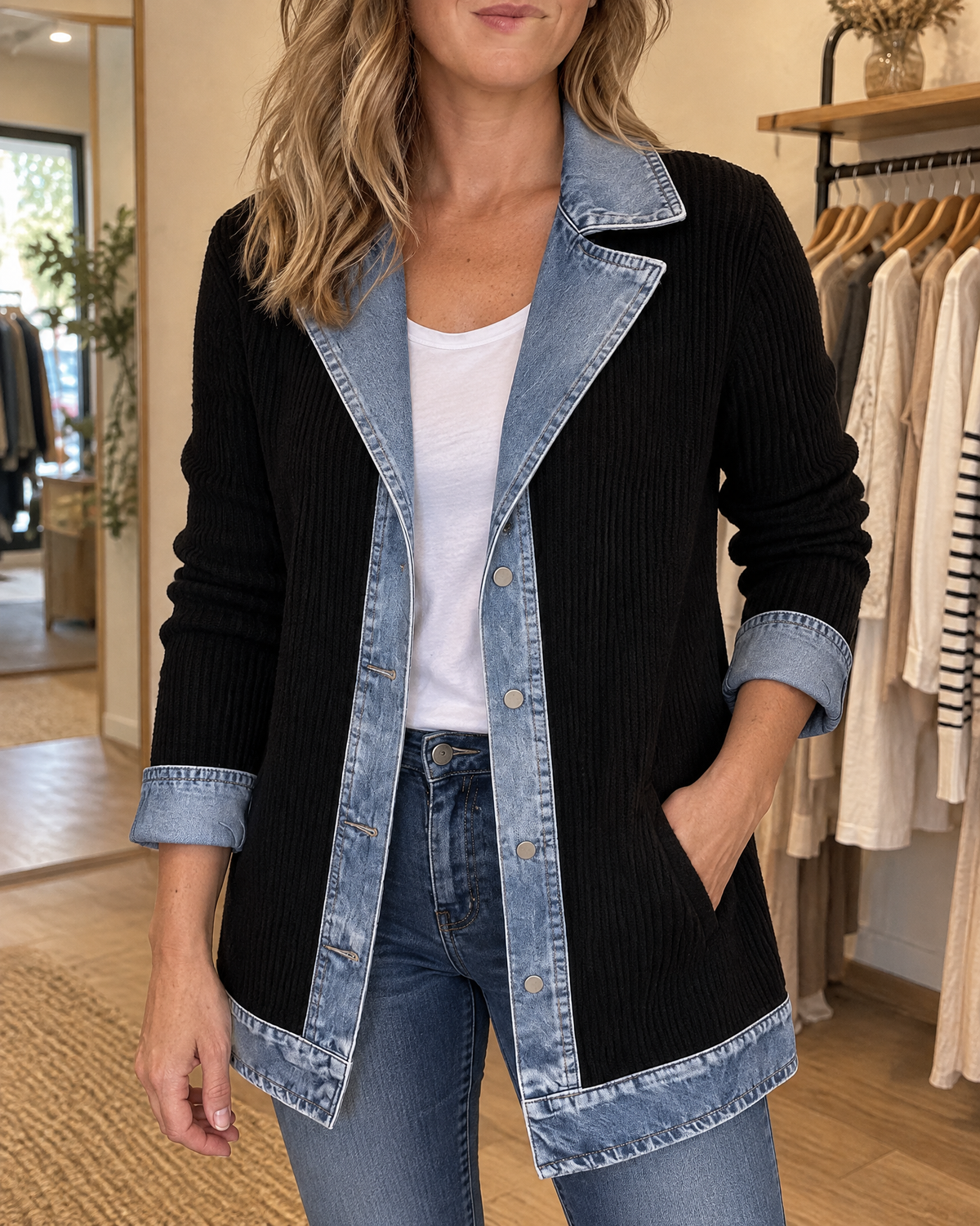 Clarisse - Knit and Denim Jacket