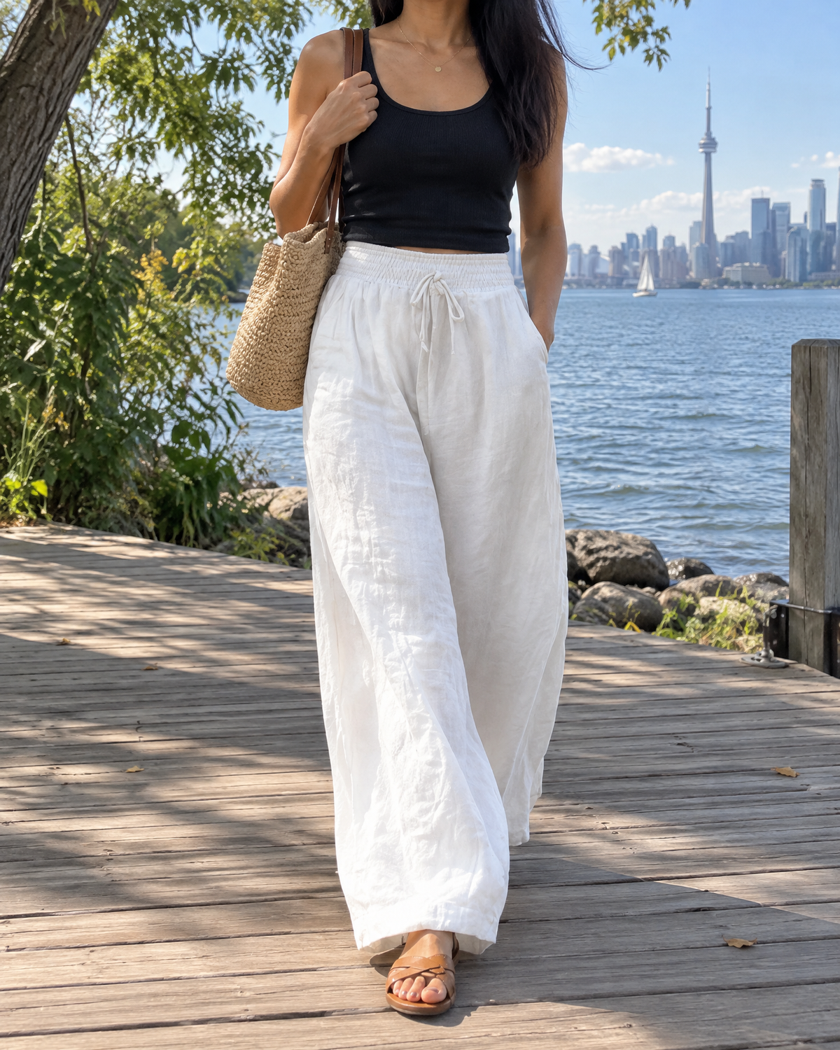 Manon - Wide Leg Drawstring Pants