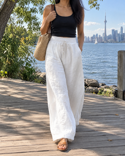 Manon - Wide Leg Drawstring Pants