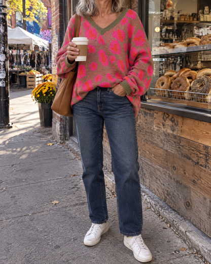 Paulette - Leopard V-Neck Sweater