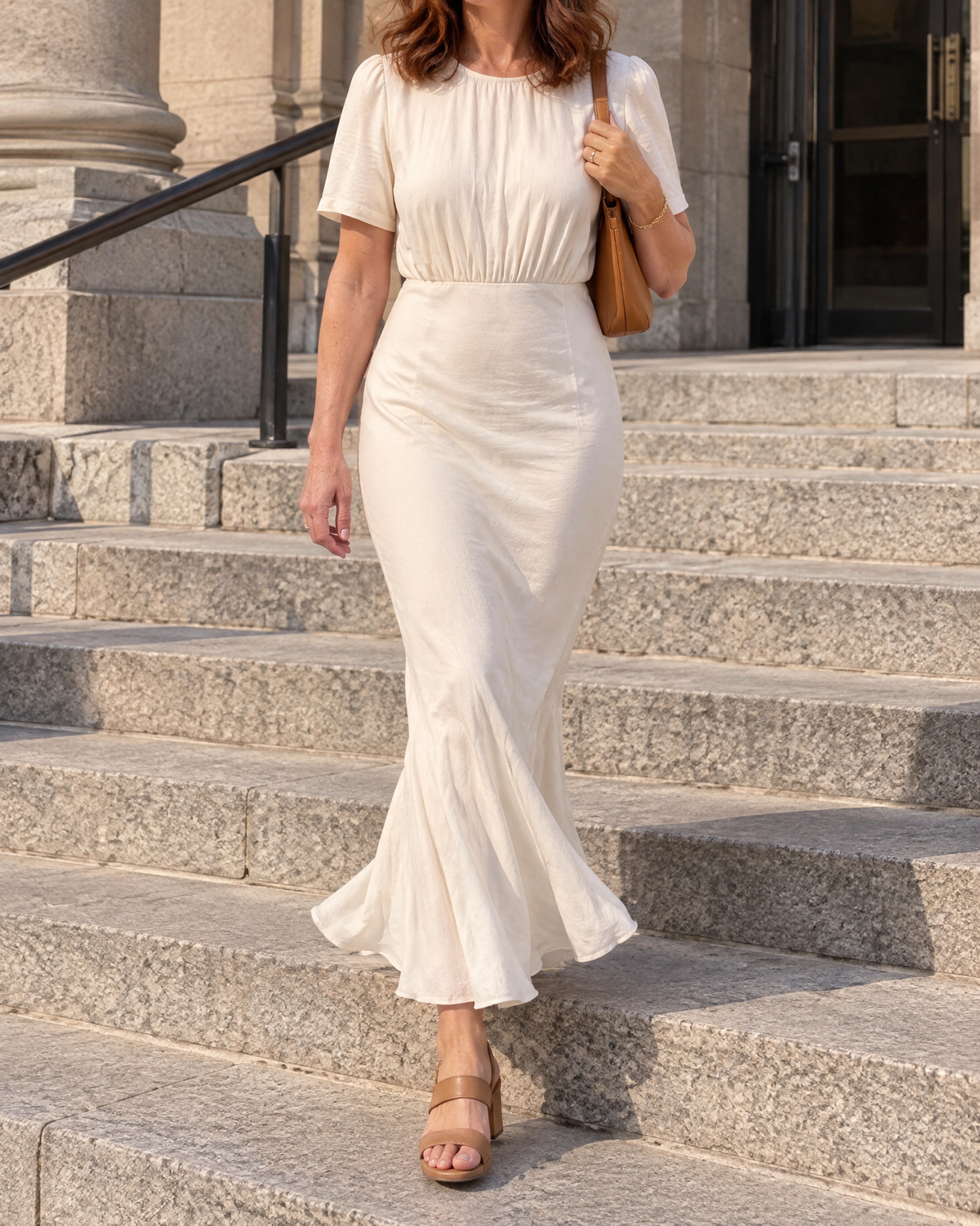 Eloise - Short Sleeve Fishtail Maxi Dress