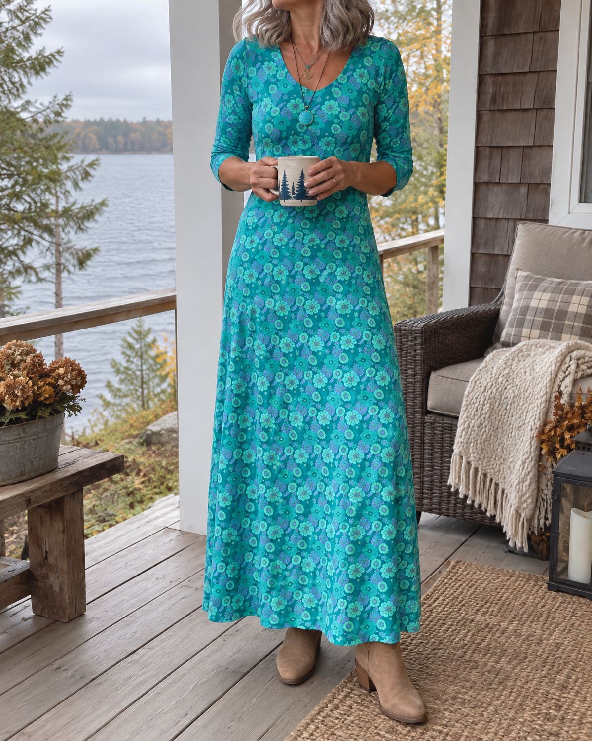 Romane - Floral Print Maxi Dress